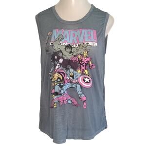 MARVEL Avengers Vintage Look Gray Burnout Sleeveless Shirt XL 15/17